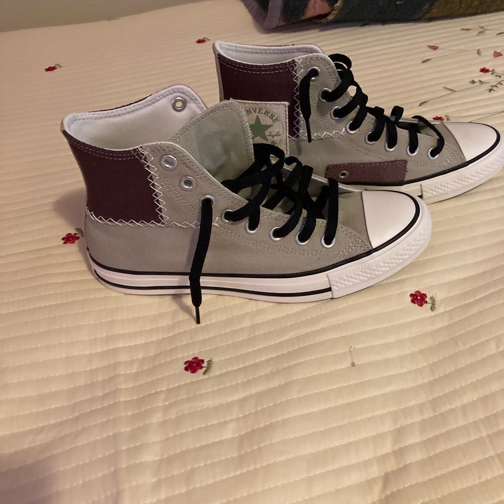 Converse High-Top Sneakers - Gray and Maroon